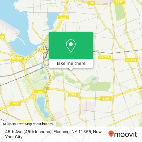 Mapa de 45th Ave (45th kissena), Flushing, NY 11355