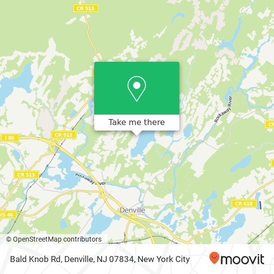 Mapa de Bald Knob Rd, Denville, NJ 07834