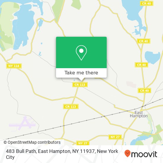 Mapa de 483 Bull Path, East Hampton, NY 11937