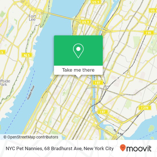 NYC Pet Nannies, 68 Bradhurst Ave map