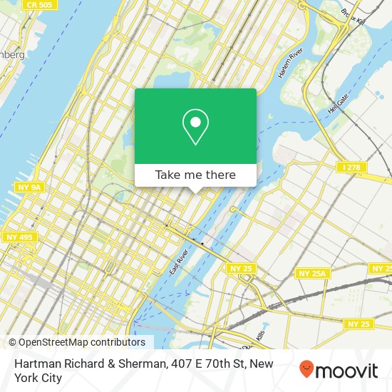 Hartman Richard & Sherman, 407 E 70th St map