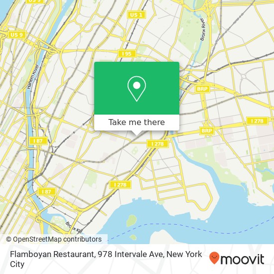 Mapa de Flamboyan Restaurant, 978 Intervale Ave