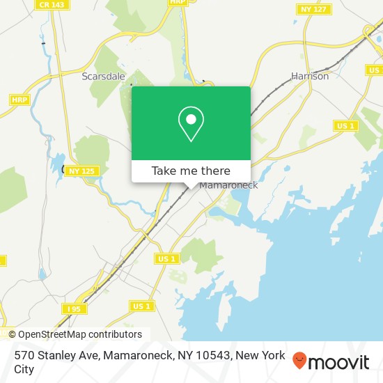 Mapa de 570 Stanley Ave, Mamaroneck, NY 10543