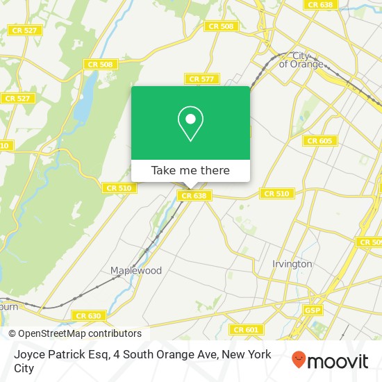 Mapa de Joyce Patrick Esq, 4 South Orange Ave