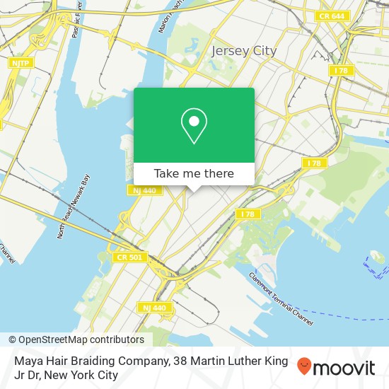 Mapa de Maya Hair Braiding Company, 38 Martin Luther King Jr Dr