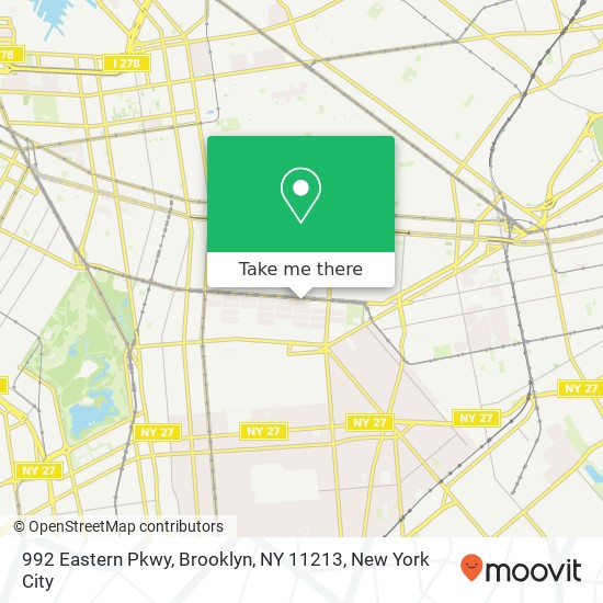 Mapa de 992 Eastern Pkwy, Brooklyn, NY 11213