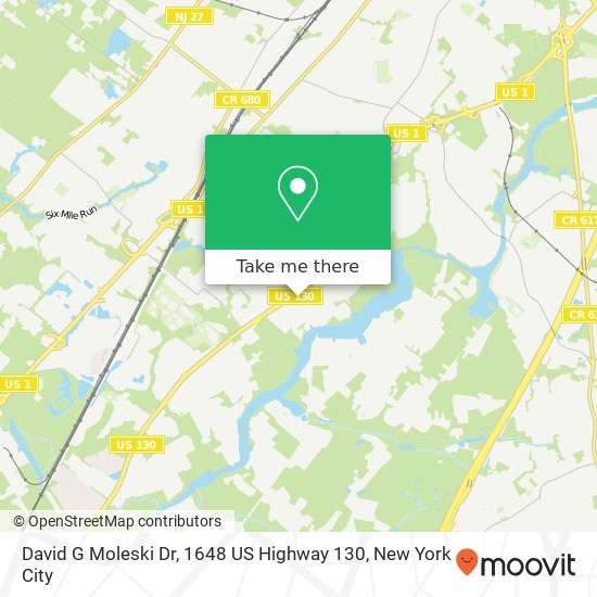 David G Moleski Dr, 1648 US Highway 130 map