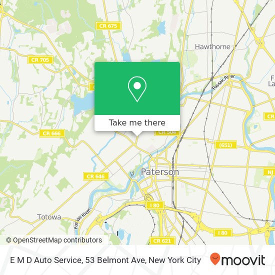 Mapa de E M D Auto Service, 53 Belmont Ave