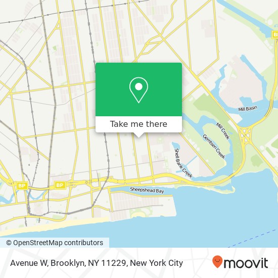 Mapa de Avenue W, Brooklyn, NY 11229
