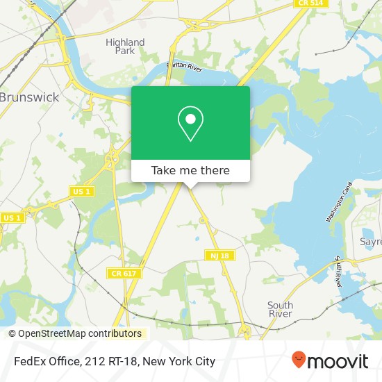 FedEx Office, 212 RT-18 map