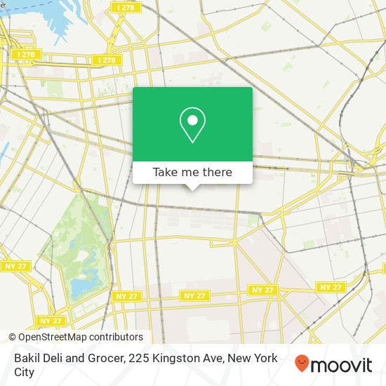 Mapa de Bakil Deli and Grocer, 225 Kingston Ave