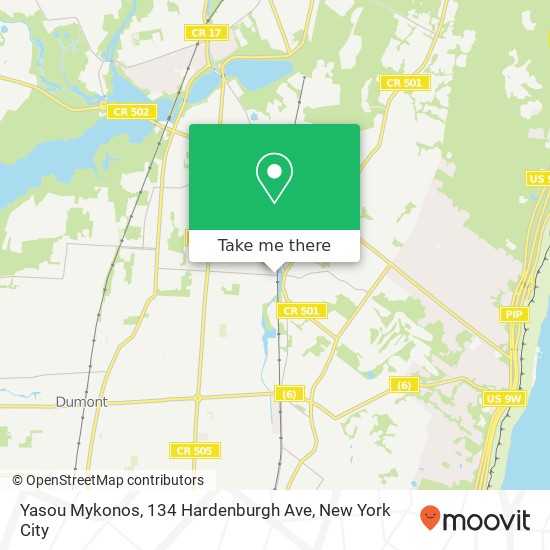 Mapa de Yasou Mykonos, 134 Hardenburgh Ave
