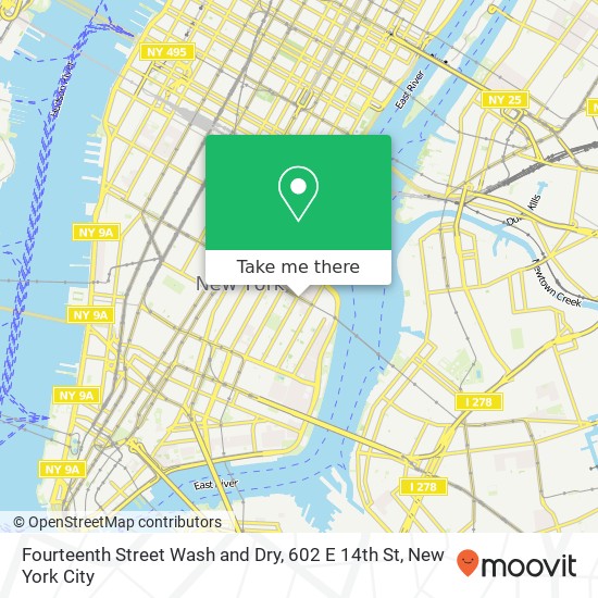 Mapa de Fourteenth Street Wash and Dry, 602 E 14th St