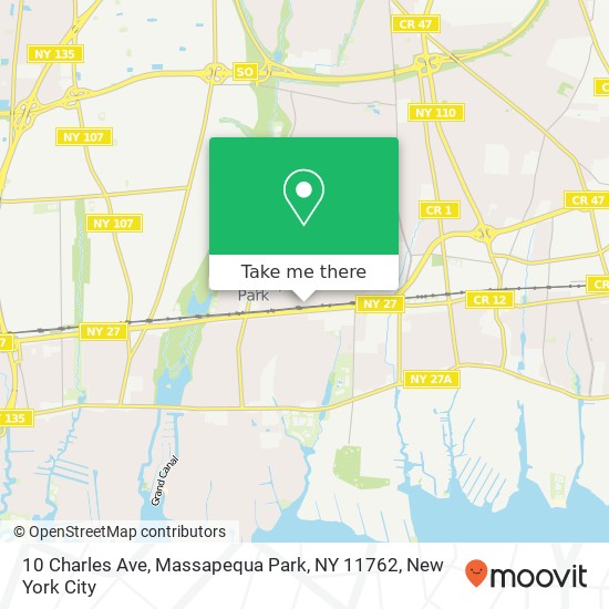 Mapa de 10 Charles Ave, Massapequa Park, NY 11762