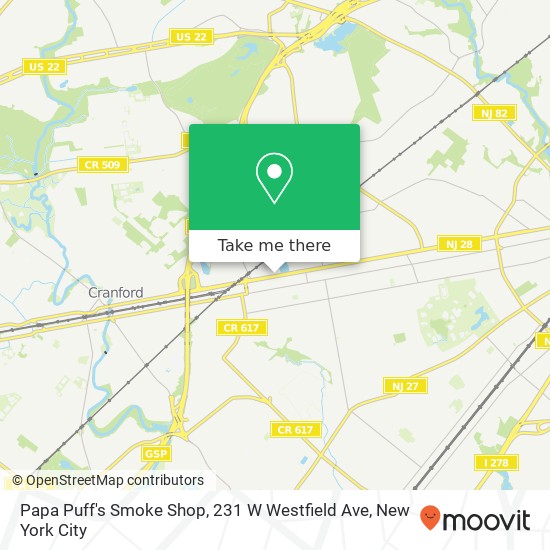 Mapa de Papa Puff's Smoke Shop, 231 W Westfield Ave