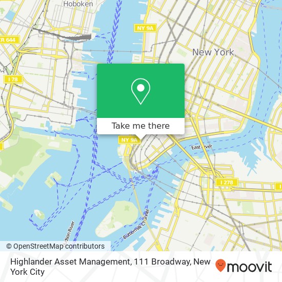 Mapa de Highlander Asset Management, 111 Broadway
