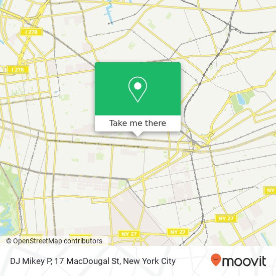 Mapa de DJ Mikey P, 17 MacDougal St