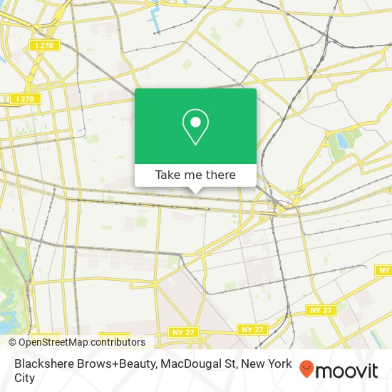 Mapa de Blackshere Brows+Beauty, MacDougal St