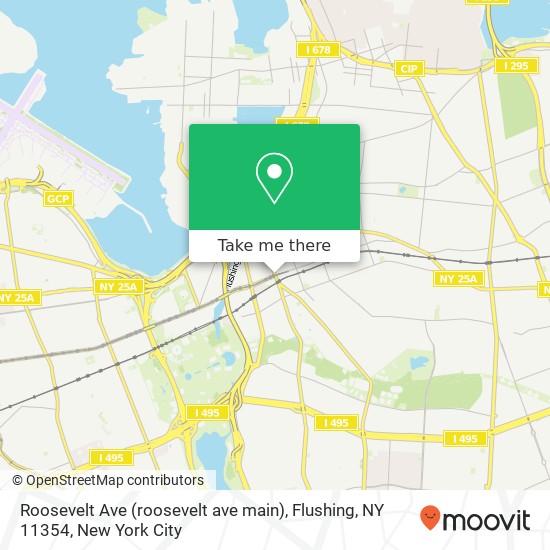 Mapa de Roosevelt Ave (roosevelt ave main), Flushing, NY 11354