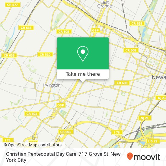 Mapa de Christian Pentecostal Day Care, 717 Grove St