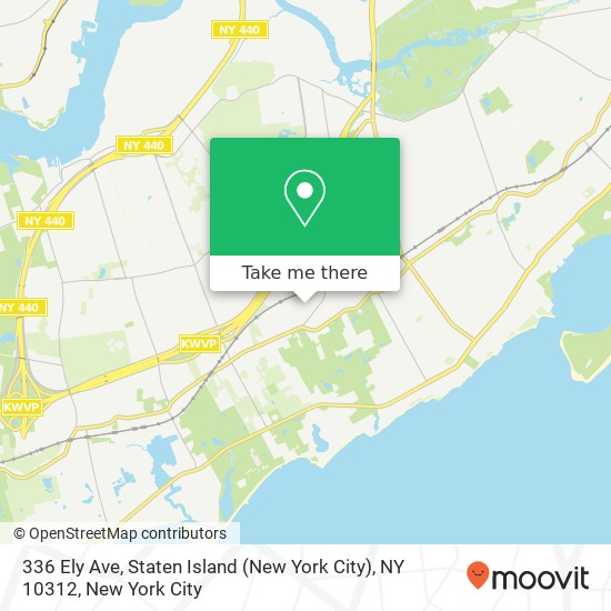 Mapa de 336 Ely Ave, Staten Island (New York City), NY 10312
