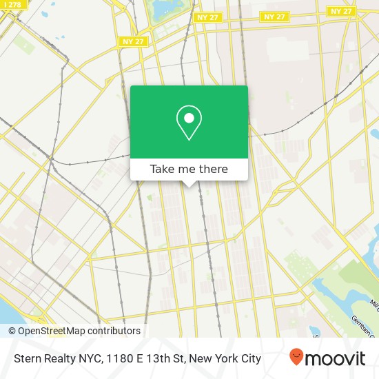 Mapa de Stern Realty NYC, 1180 E 13th St