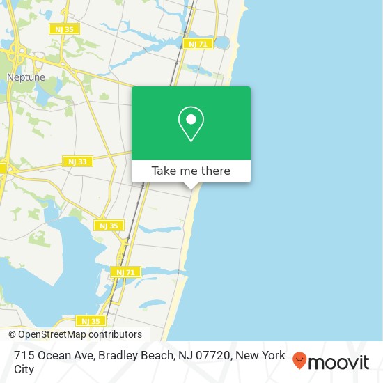 Mapa de 715 Ocean Ave, Bradley Beach, NJ 07720