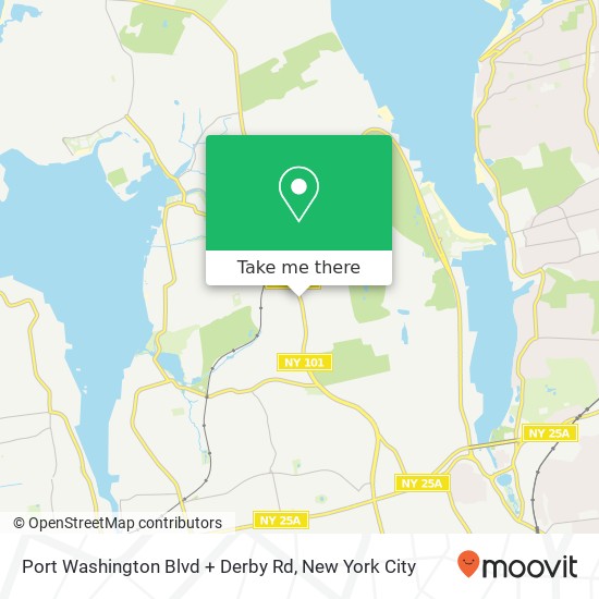 Port Washington Blvd + Derby Rd map