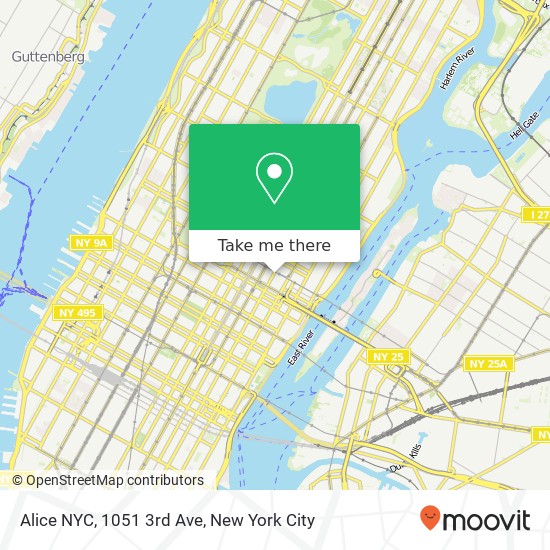 Mapa de Alice NYC, 1051 3rd Ave