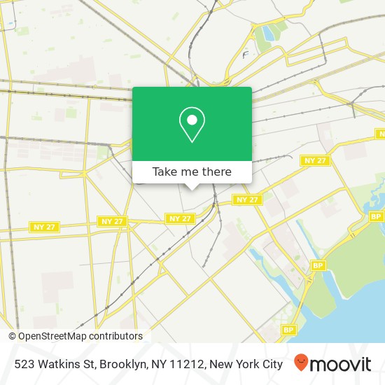 Mapa de 523 Watkins St, Brooklyn, NY 11212