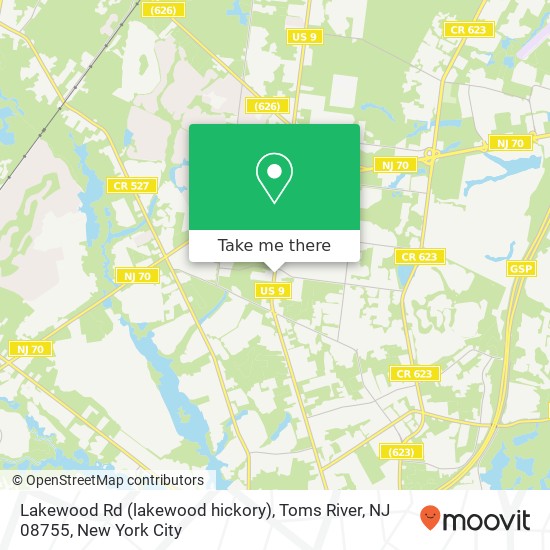 Mapa de Lakewood Rd (lakewood hickory), Toms River, NJ 08755