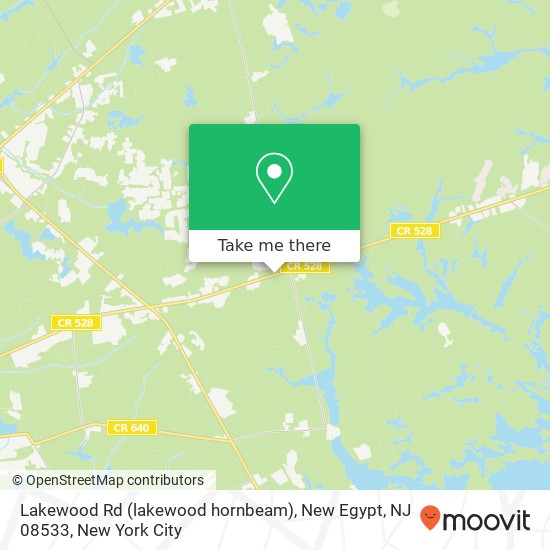 Mapa de Lakewood Rd (lakewood hornbeam), New Egypt, NJ 08533