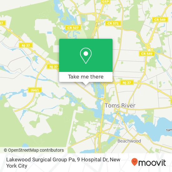 Lakewood Surgical Group Pa, 9 Hospital Dr map