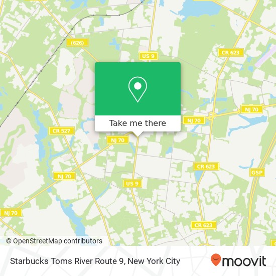 Mapa de Starbucks Toms River Route 9, 2360 Lakewood Rd