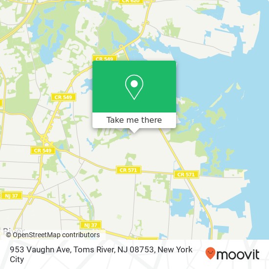 Mapa de 953 Vaughn Ave, Toms River, NJ 08753