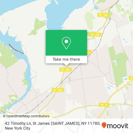 Mapa de 42 Timothy Ln, St James (SAINT JAMES), NY 11780