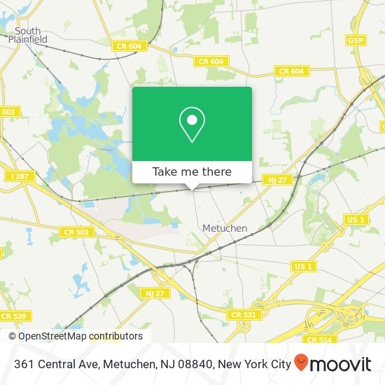 361 Central Ave, Metuchen, NJ 08840 map