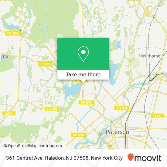 Mapa de 361 Central Ave, Haledon, NJ 07508