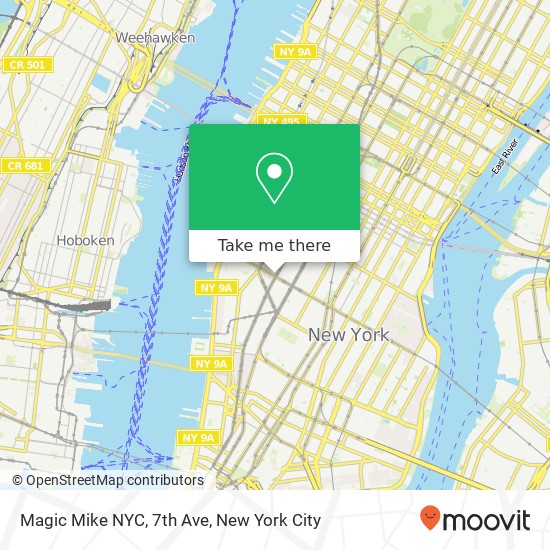 Magic Mike NYC, 7th Ave map