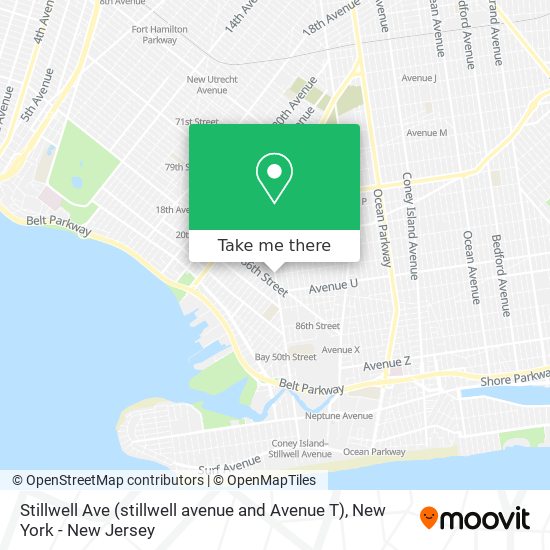 Mapa de Stillwell Ave (stillwell avenue and Avenue T)