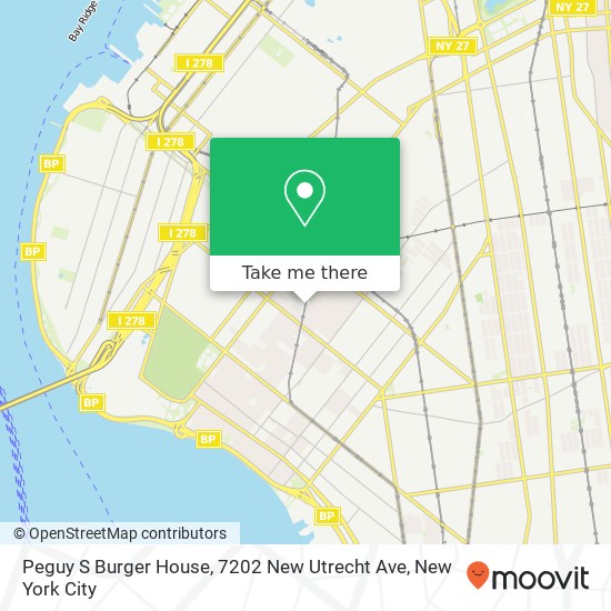 Peguy S Burger House, 7202 New Utrecht Ave map