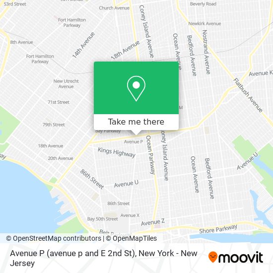 Mapa de Avenue P (avenue p and E 2nd St)