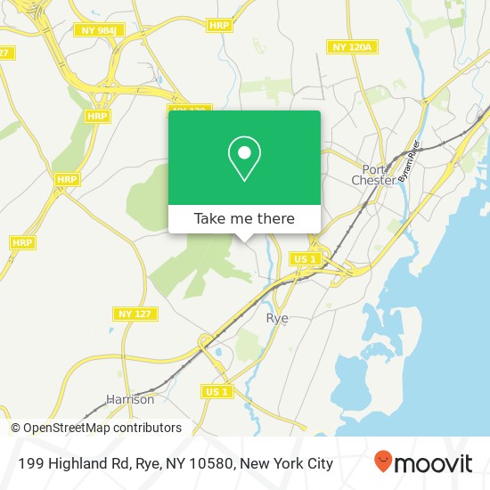 Mapa de 199 Highland Rd, Rye, NY 10580