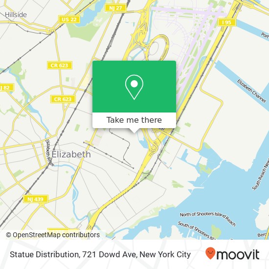 Mapa de Statue Distribution, 721 Dowd Ave