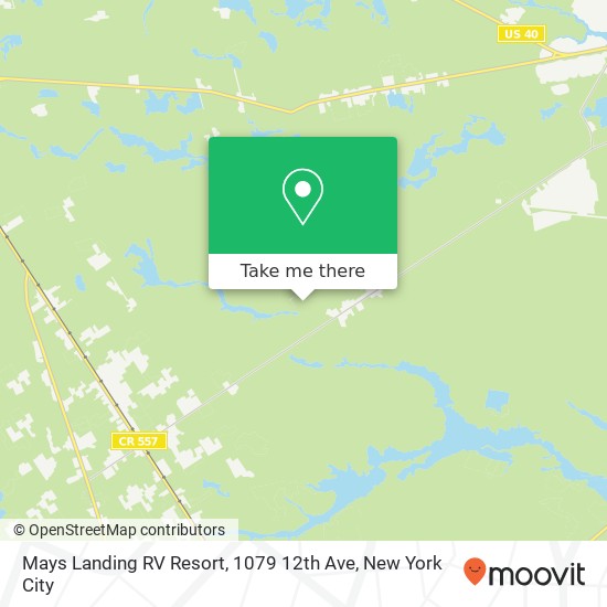 Mapa de Mays Landing RV Resort, 1079 12th Ave