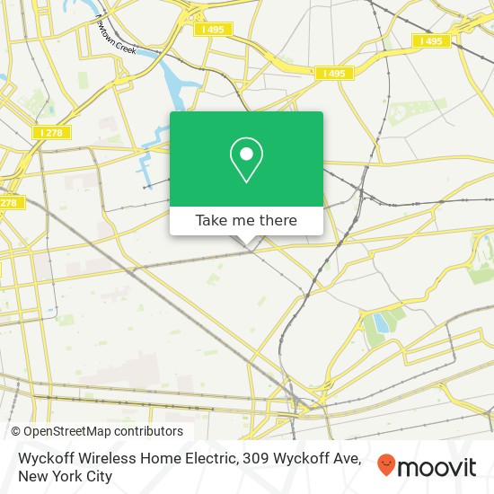 Mapa de Wyckoff Wireless Home Electric, 309 Wyckoff Ave