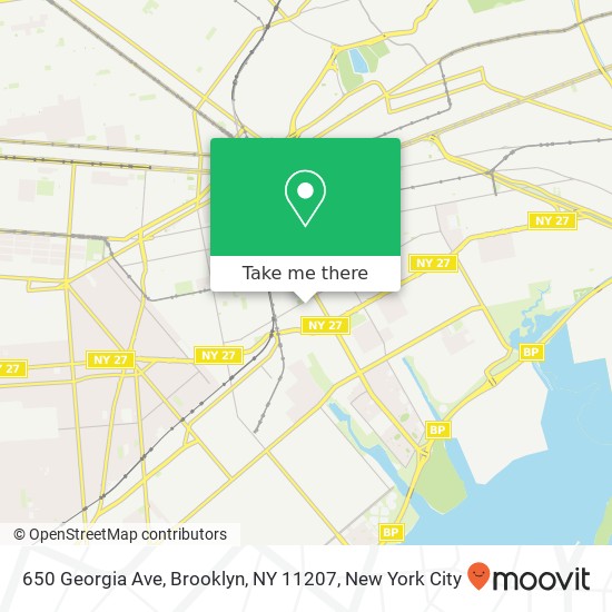 Mapa de 650 Georgia Ave, Brooklyn, NY 11207