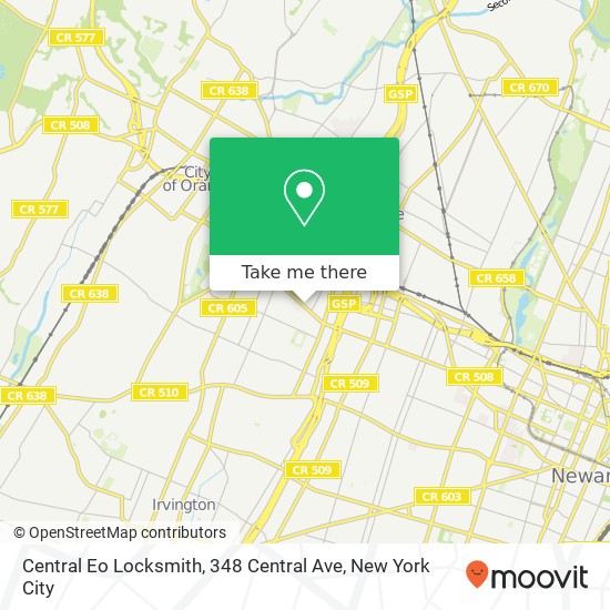 Mapa de Central Eo Locksmith, 348 Central Ave