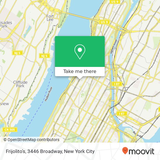 Frijolito's, 3446 Broadway map