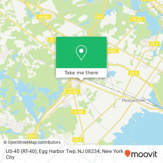 US-40 (RT-40), Egg Harbor Twp, NJ 08234 map